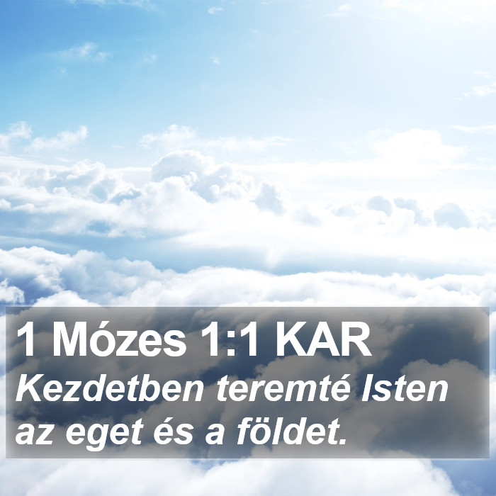 1 Mózes 1:1 KAR Bible Study