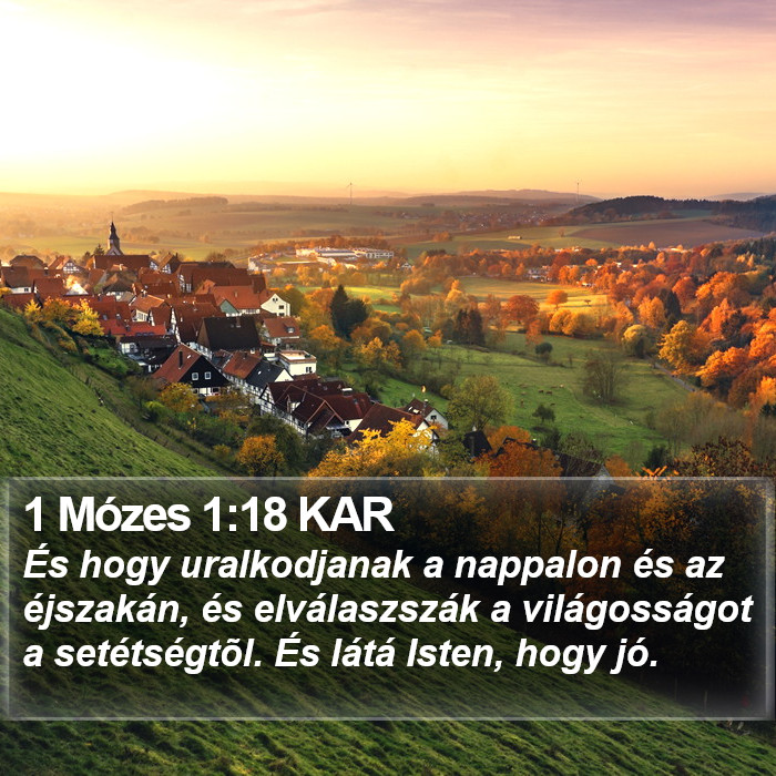 1 Mózes 1:18 KAR Bible Study