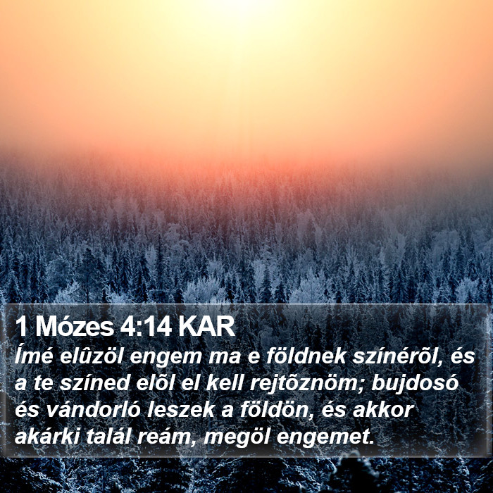 1 Mózes 4:14 KAR Bible Study