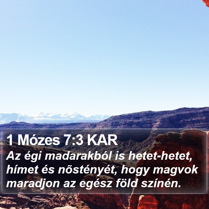 1 Mózes 7:3 KAR Bible Study