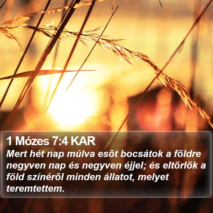 1 Mózes 7:4 KAR Bible Study