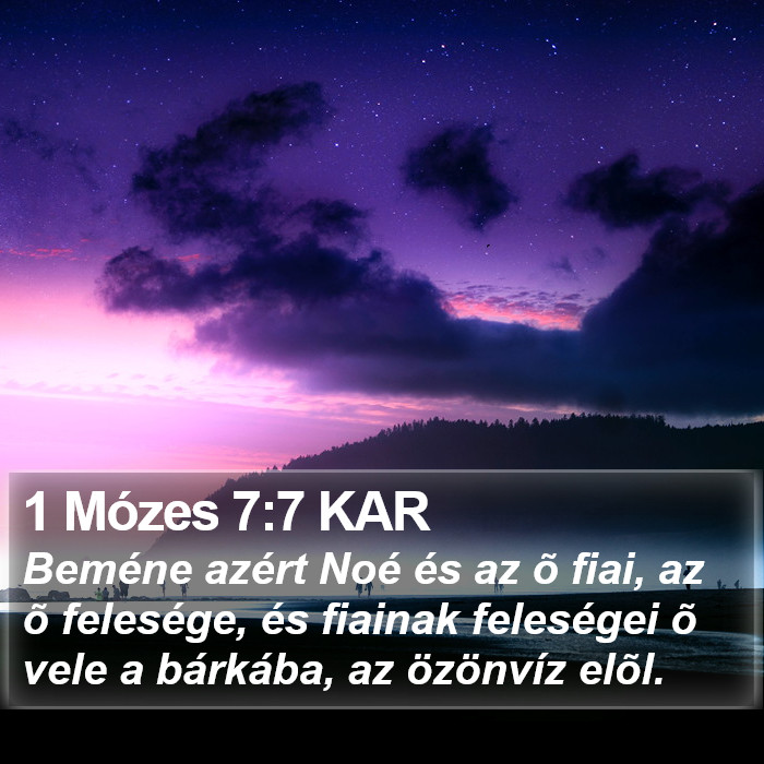 1 Mózes 7:7 KAR Bible Study