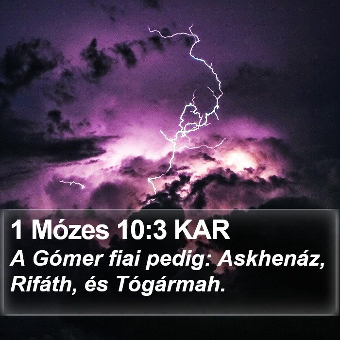 1 Mózes 10:3 KAR Bible Study