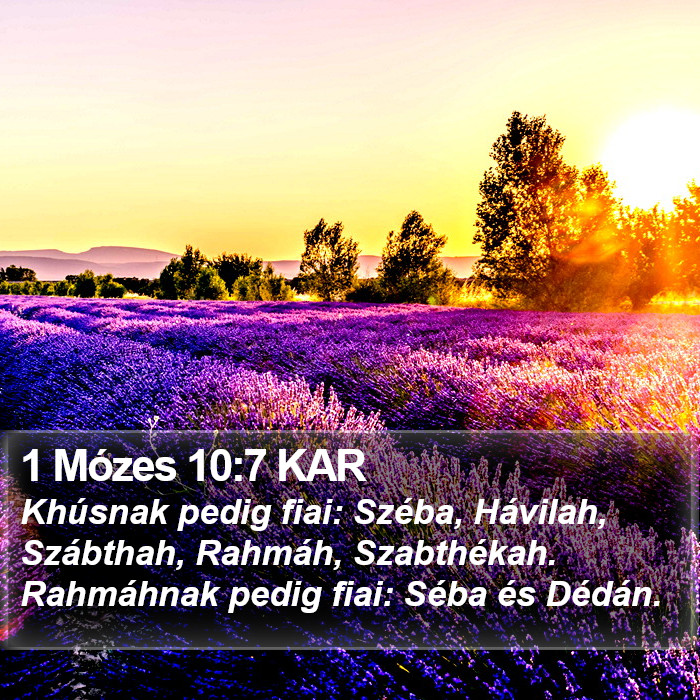 1 Mózes 10:7 KAR Bible Study