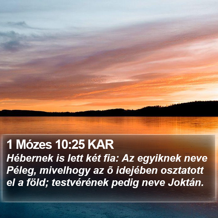 1 Mózes 10:25 KAR Bible Study