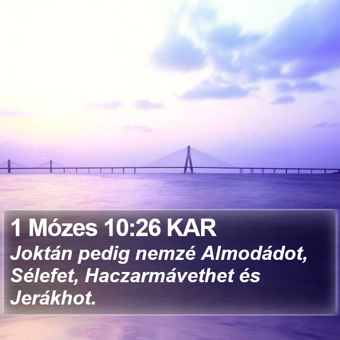 1 Mózes 10:26 KAR Bible Study