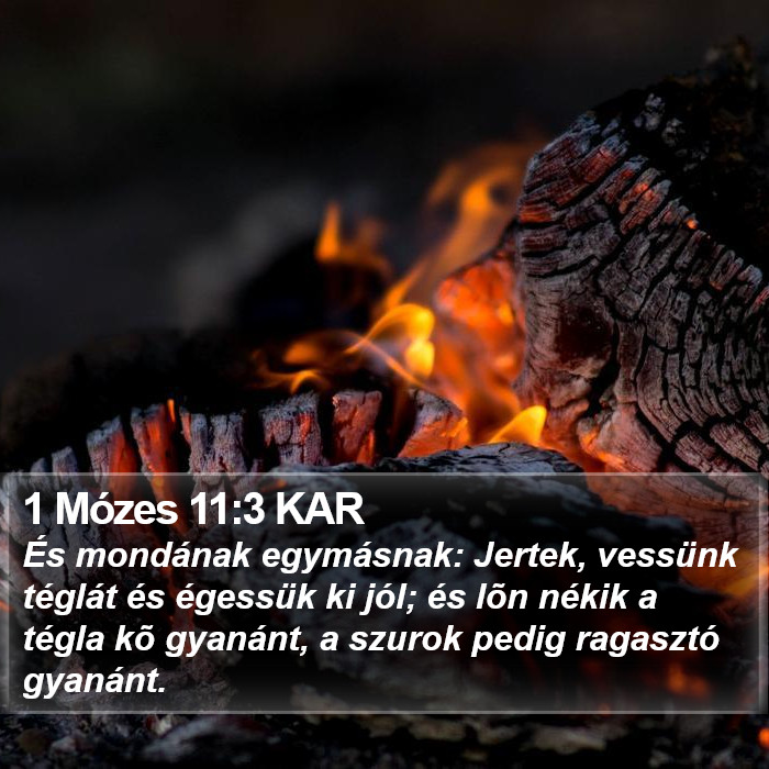 1 Mózes 11:3 KAR Bible Study