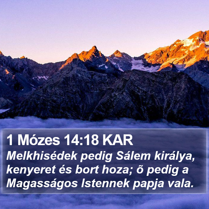 1 Mózes 14:18 KAR Bible Study