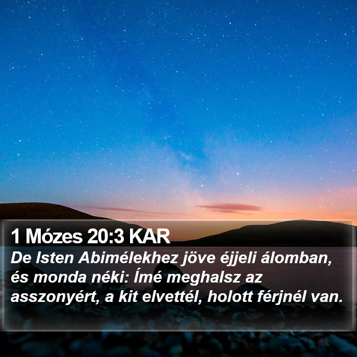 1 Mózes 20:3 KAR Bible Study