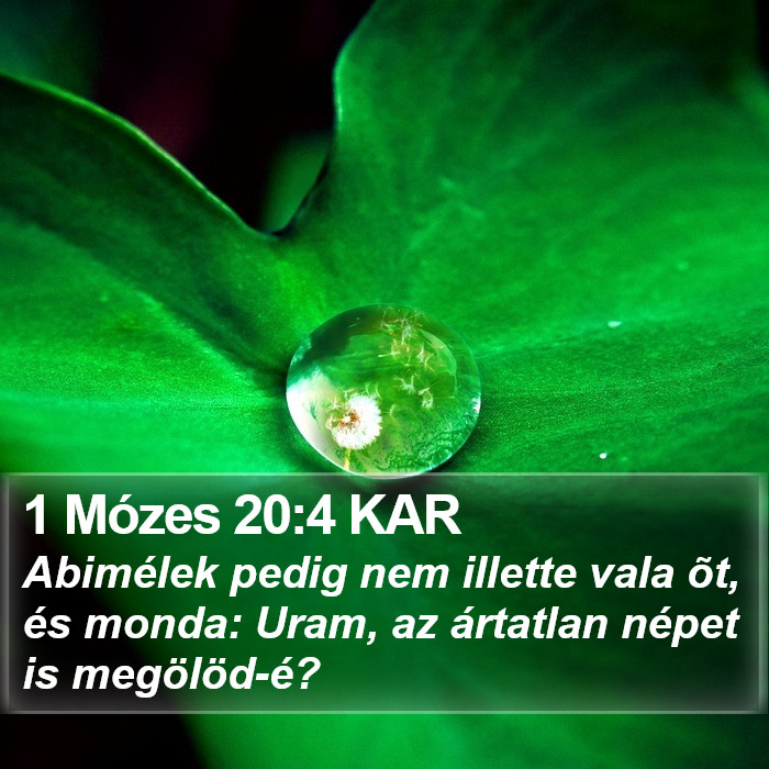 1 Mózes 20:4 KAR Bible Study