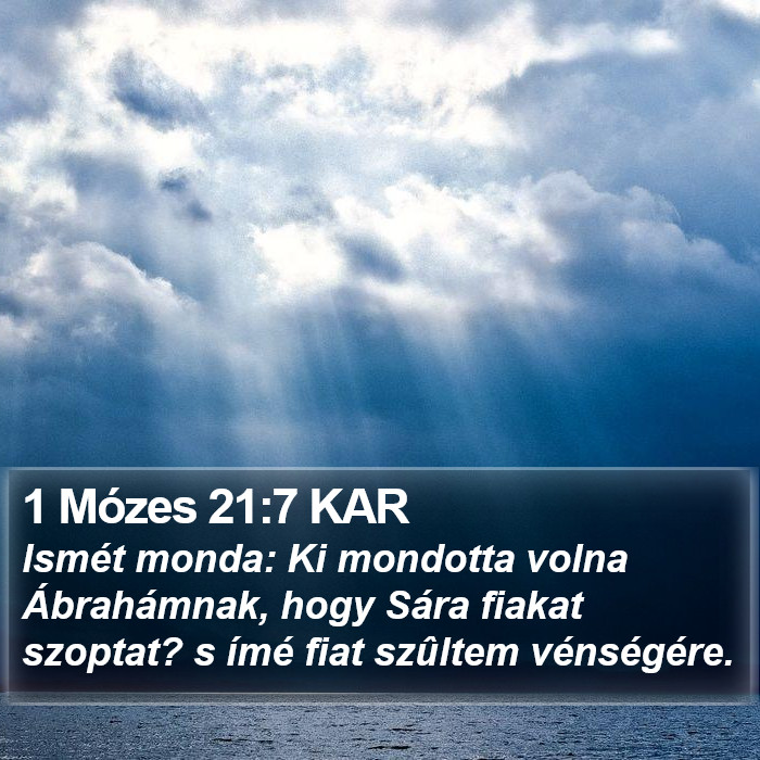 1 Mózes 21:7 KAR Bible Study