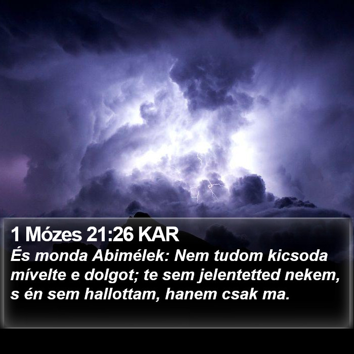 1 Mózes 21:26 KAR Bible Study