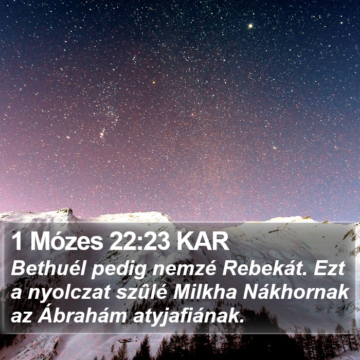 1 Mózes 22:23 KAR Bible Study