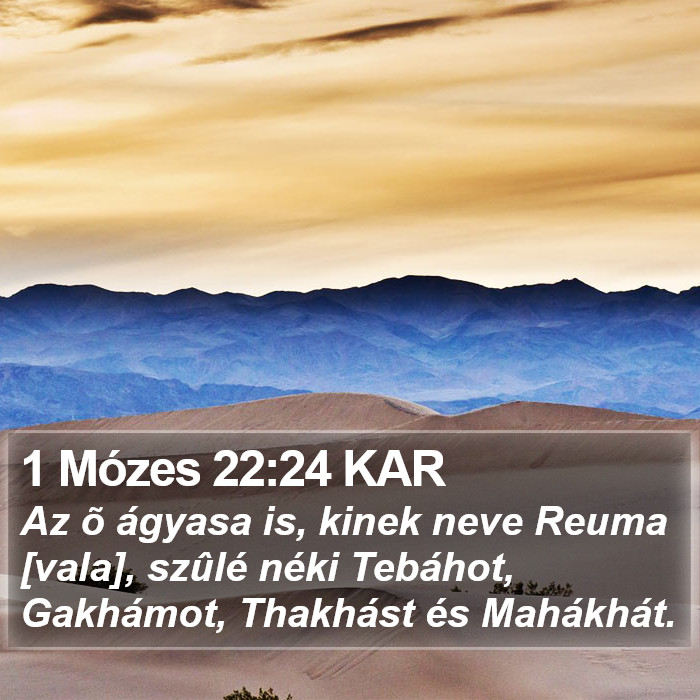 1 Mózes 22:24 KAR Bible Study