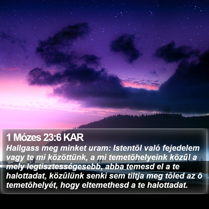 1 Mózes 23:6 KAR Bible Study