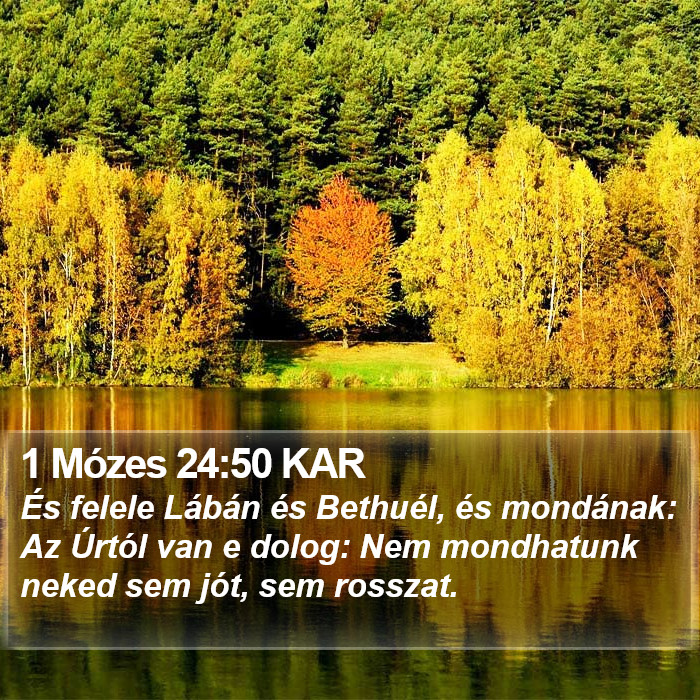 1 Mózes 24:50 KAR Bible Study