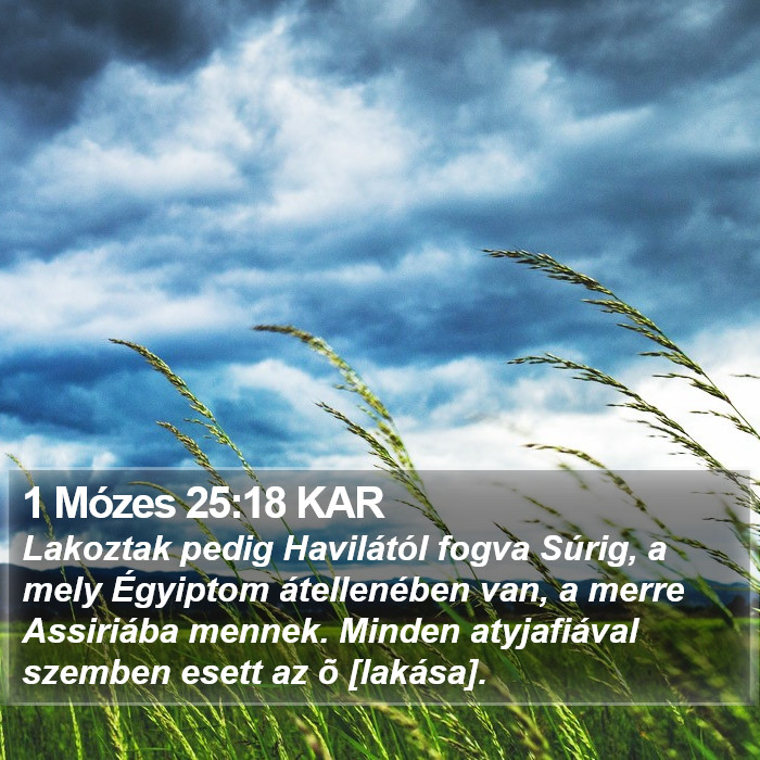 1 Mózes 25:18 KAR Bible Study