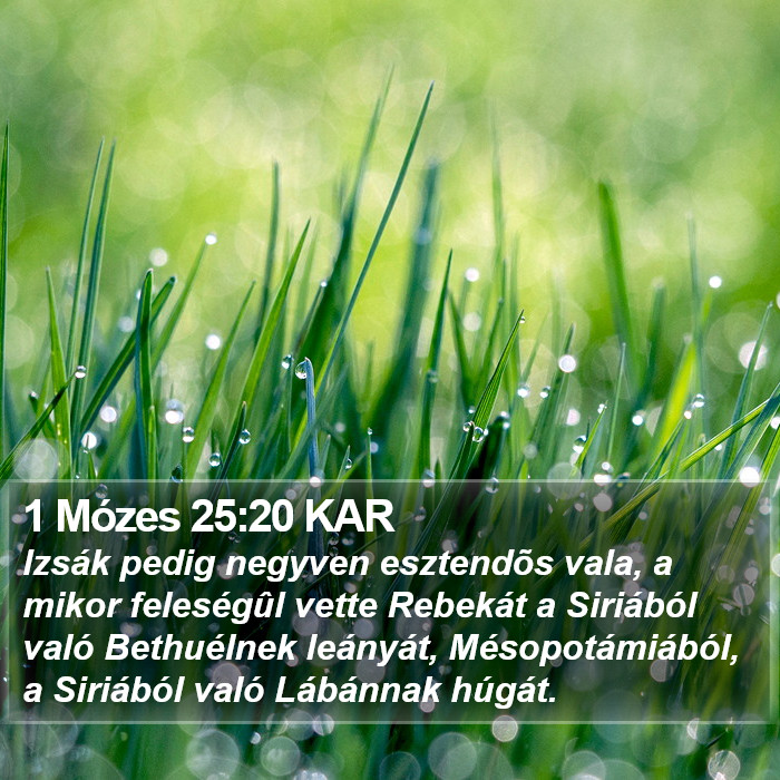 1 Mózes 25:20 KAR Bible Study