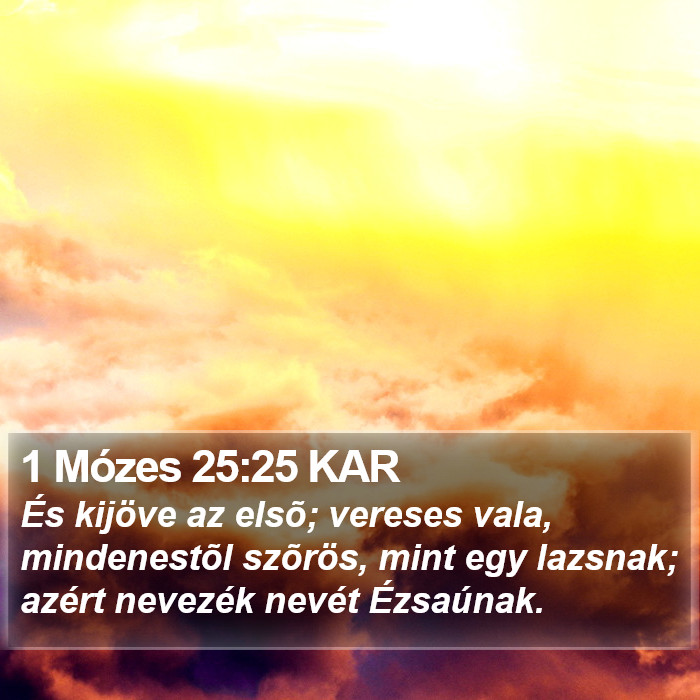 1 Mózes 25:25 KAR Bible Study