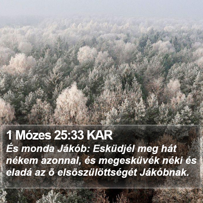 1 Mózes 25:33 KAR Bible Study