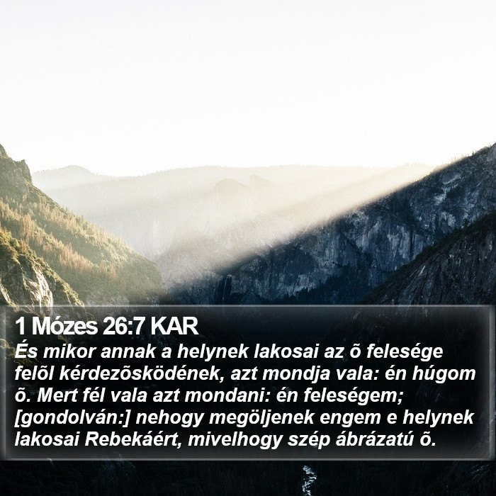 1 Mózes 26:7 KAR Bible Study