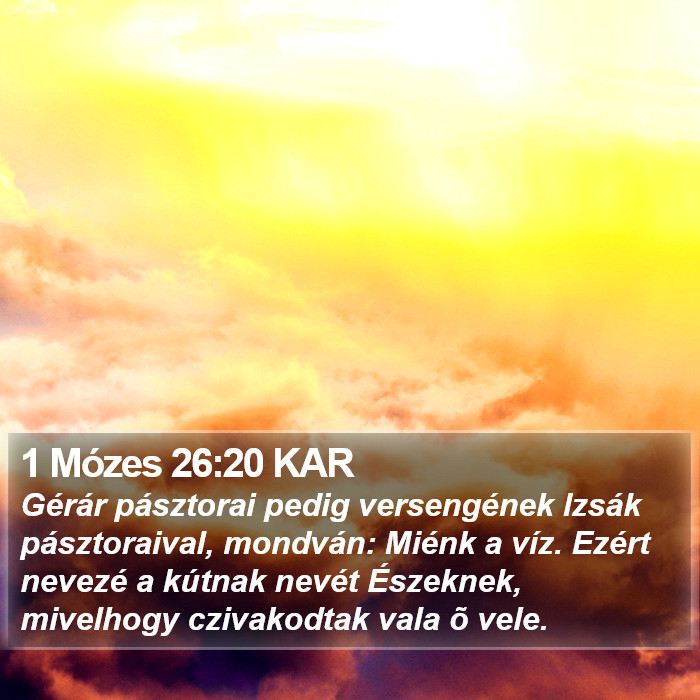 1 Mózes 26:20 KAR Bible Study