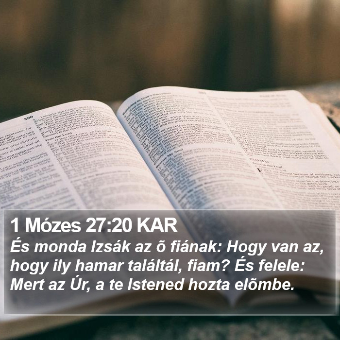 1 Mózes 27:20 KAR Bible Study