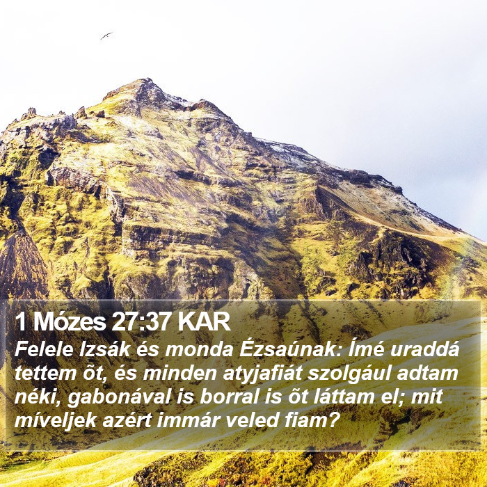 1 Mózes 27:37 KAR Bible Study