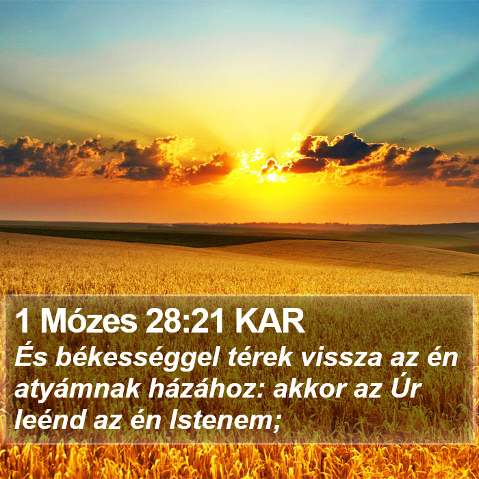 1 Mózes 28:21 KAR Bible Study