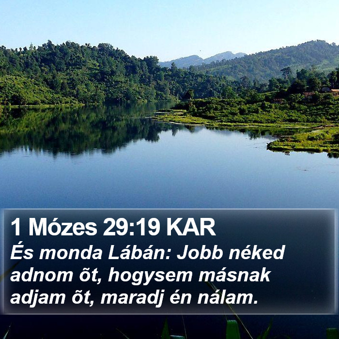 1 Mózes 29:19 KAR Bible Study