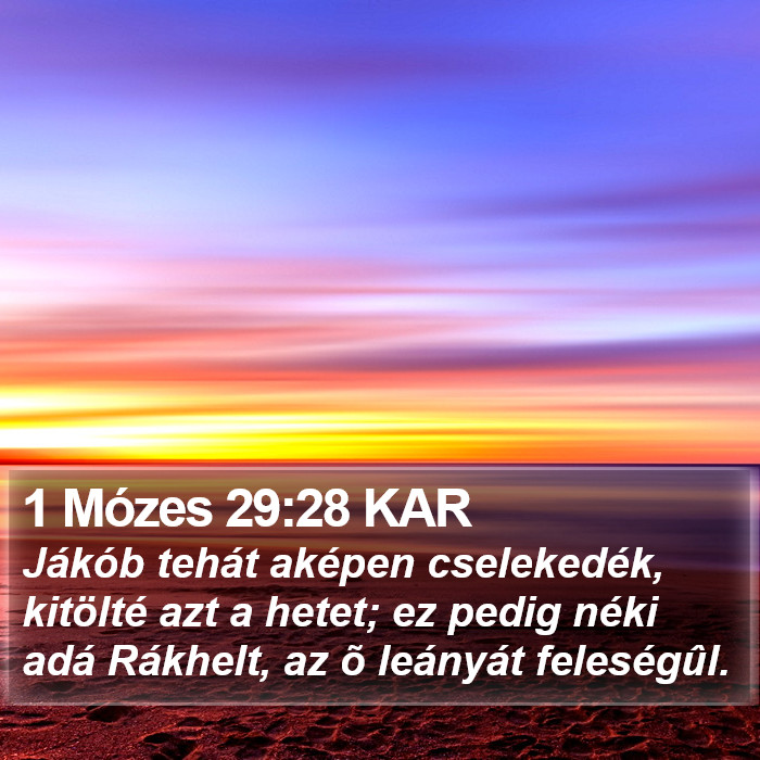 1 Mózes 29:28 KAR Bible Study