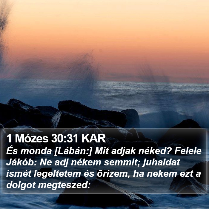 1 Mózes 30:31 KAR Bible Study