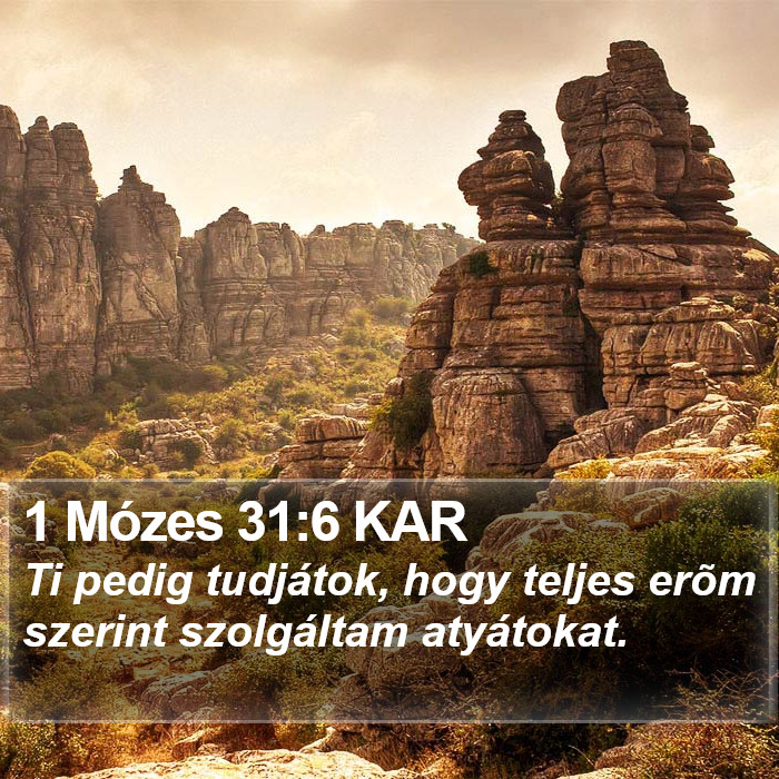 1 Mózes 31:6 KAR Bible Study