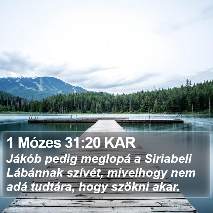 1 Mózes 31:20 KAR Bible Study