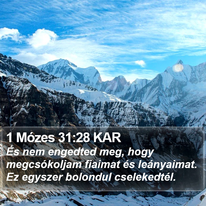 1 Mózes 31:28 KAR Bible Study