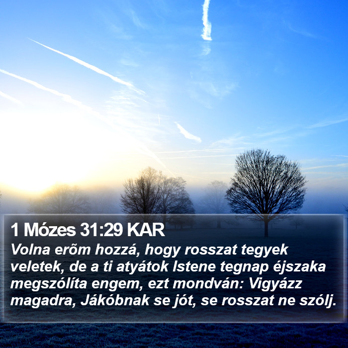 1 Mózes 31:29 KAR Bible Study