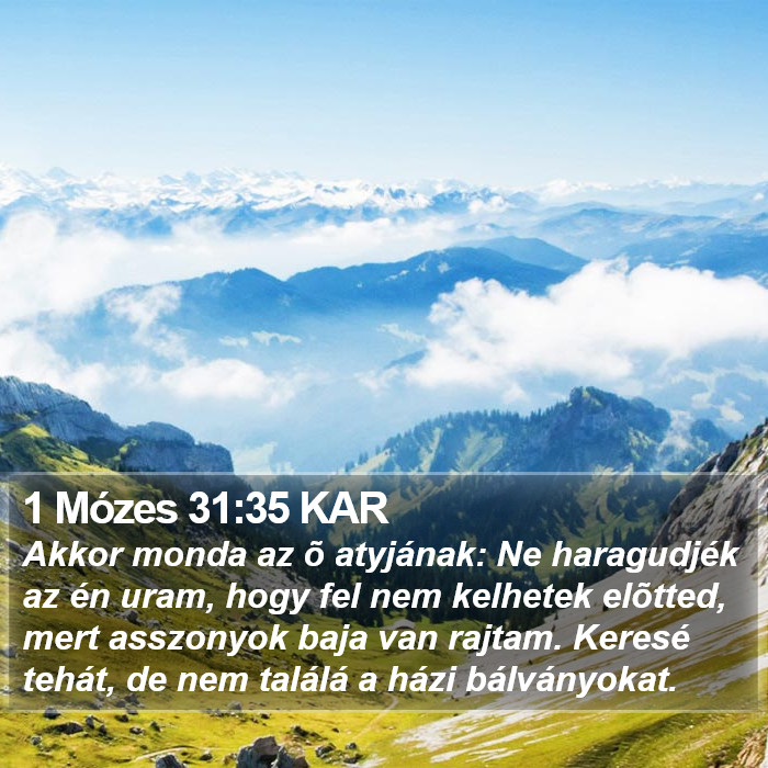 1 Mózes 31:35 KAR Bible Study