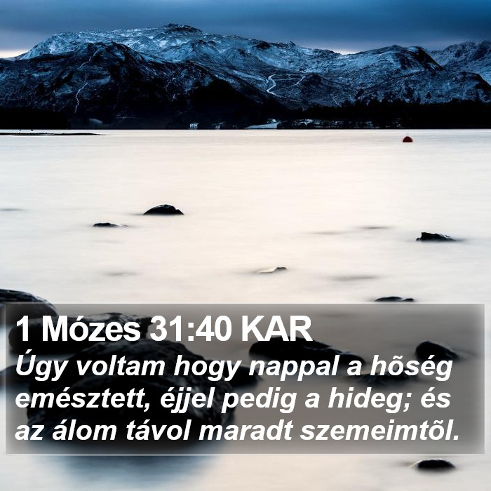 1 Mózes 31:40 KAR Bible Study