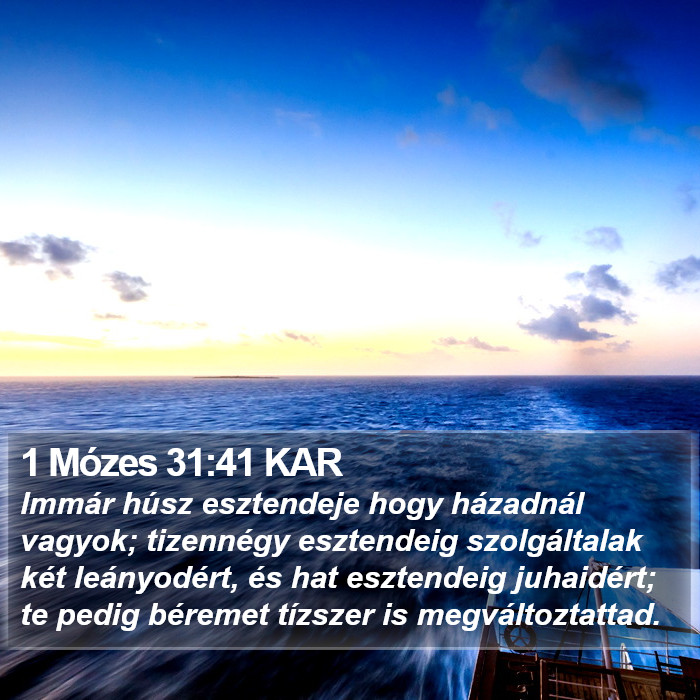 1 Mózes 31:41 KAR Bible Study