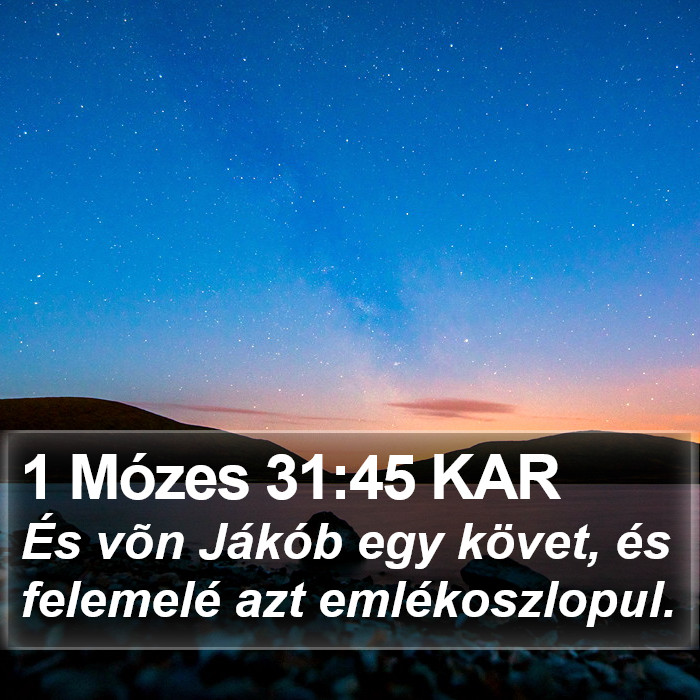 1 Mózes 31:45 KAR Bible Study