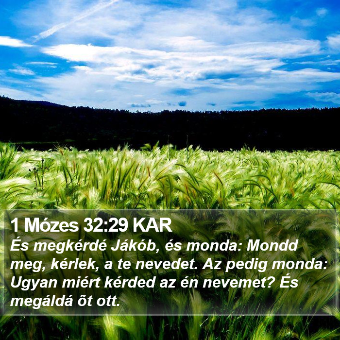 1 Mózes 32:29 KAR Bible Study