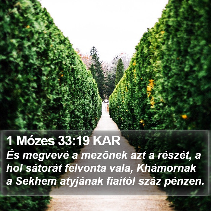 1 Mózes 33:19 KAR Bible Study