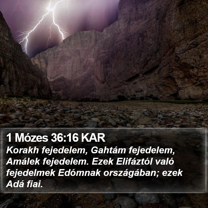 1 Mózes 36:16 KAR Bible Study