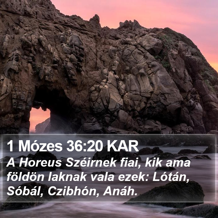 1 Mózes 36:20 KAR Bible Study