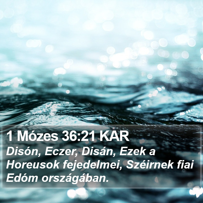 1 Mózes 36:21 KAR Bible Study