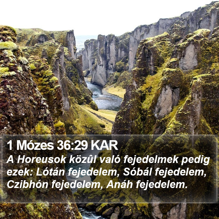 1 Mózes 36:29 KAR Bible Study