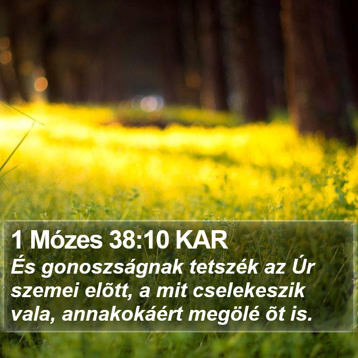 1 Mózes 38:10 KAR Bible Study