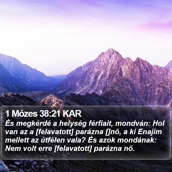 1 Mózes 38:21 KAR Bible Study