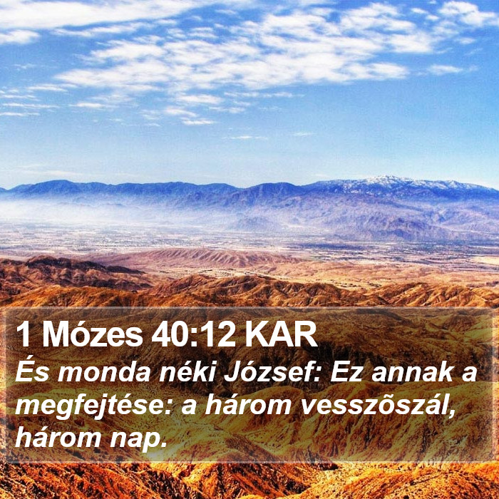 1 Mózes 40:12 KAR Bible Study