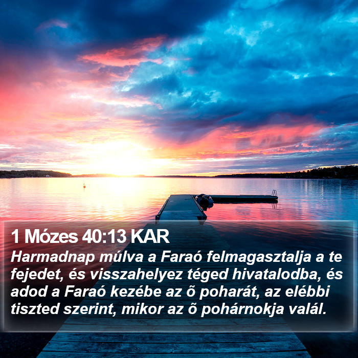 1 Mózes 40:13 KAR Bible Study